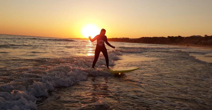 Albufeira: 2-Hour Falesia Beach Surf Lesson - Moving from the sand into the surf