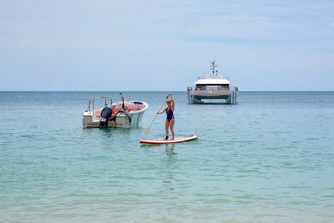 Albufeira Beach BBQ with Caves and Coastline Cruise with Open Bar - Paddleboards, Swimming, and Beach Games