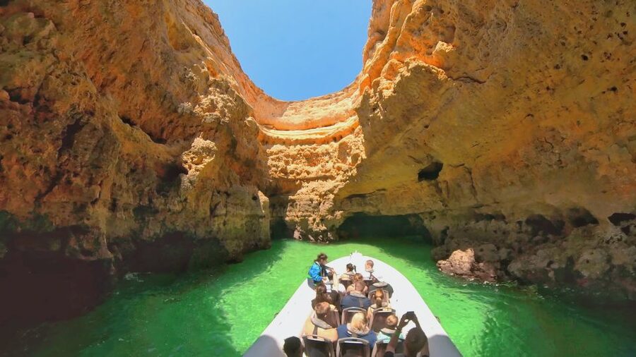 Albufeira: Benagil Cave and Dolphin Sightseeing Boat Cruise - Senhora da Rocha and its sea caves