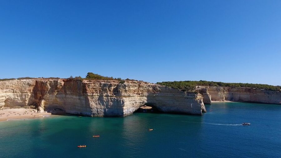 Albufeira: Coastline and Benagil Caves Tour by Catamaran - Reaching Benagil Cathedral Cave