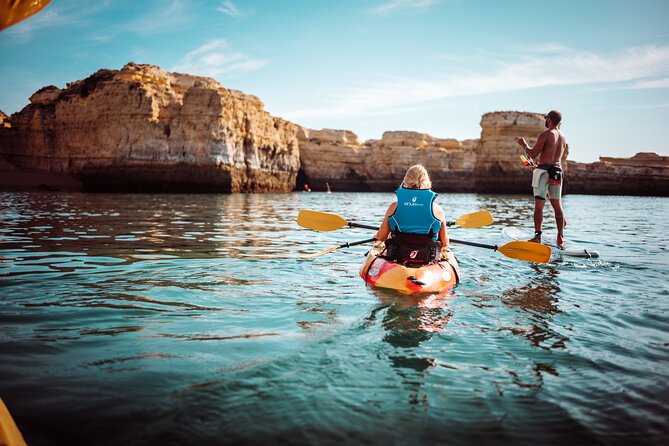 Albufeira Kayak Cave Tour – Hidden Beaches & Cliffs - Praia da Coelhinha and the first stretch of cliffs