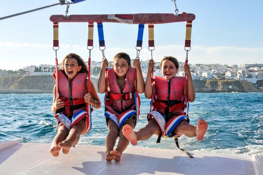 Albufeira: Single, Double or Triple Parasailing Tour - The view from 80 meters above Albufeira