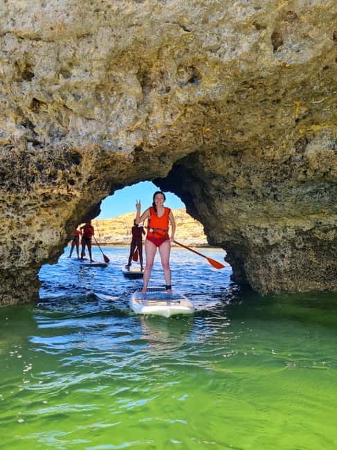 Albufeira SUP Secrets: Discover Albufeira’s Hidden Gems - Paddling beside Albufeira’s cave coast