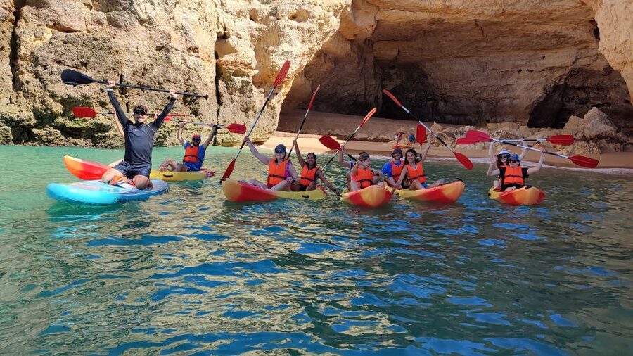 Benagil: Caves, Beaches, and Secret Spots Guided Kayak Tour - Secret caves and Gruta dos Algarinhos