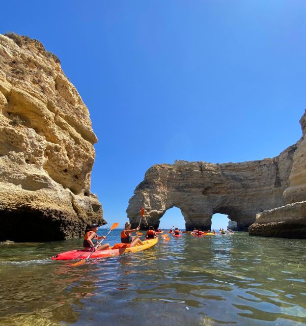 Benagil: Caves, Coves & Secret Beaches Guided Kayaking Tour - The first paddle from Benagil Beach