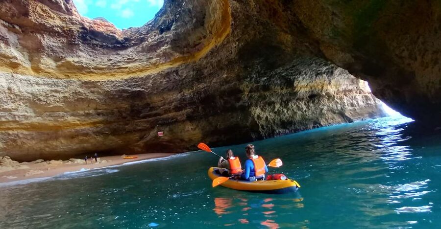 Benagil Caves: Kayaking Tour with a Local Guide - Reaching Benagil Cave by kayak