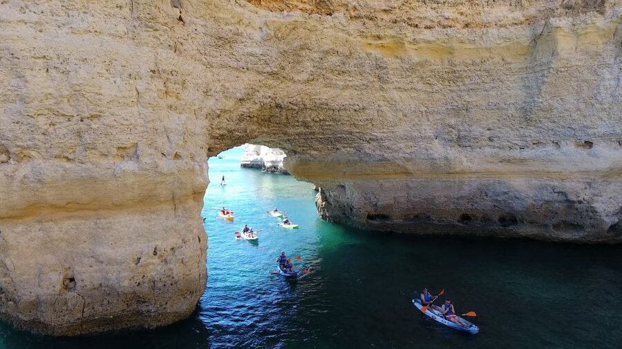 From Albufeira: Benagil Hidden Caves Tour by Kayak - Group size, mood, and guide support