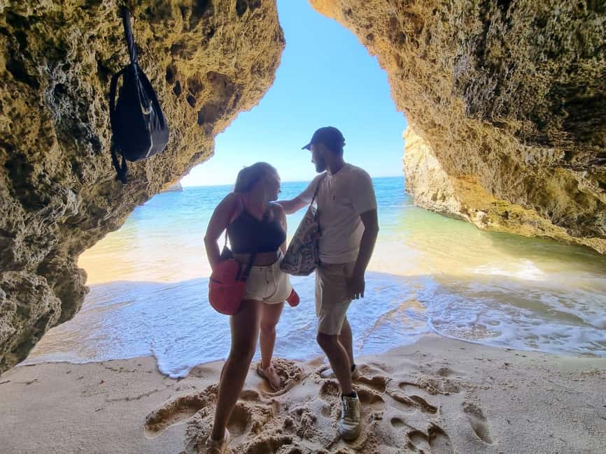 From Faro: 7 Valleys Hiking, Benagil Cave, & Snorkeling Tour - Marinha Beach gives you two full hours