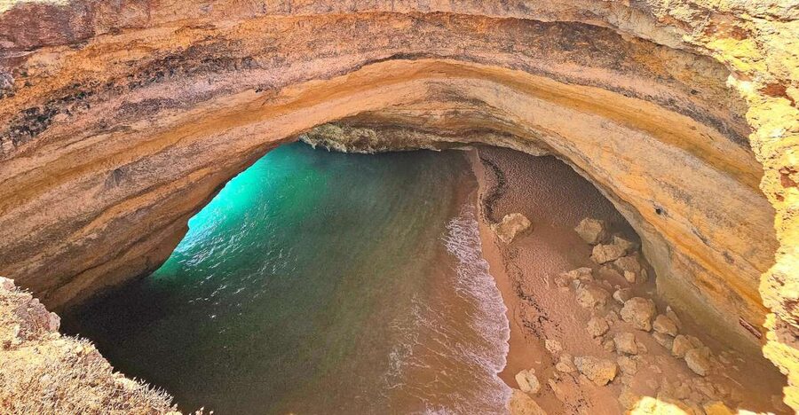 From Faro: Benagil Cave, Marinha Beach, Algar Seco & More - Starting at Faro Marina and settling into the minibus