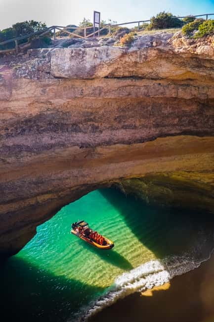 From Lagos: Benagil Caves Speedboat Adventure - Entering Benagil Cave by boat