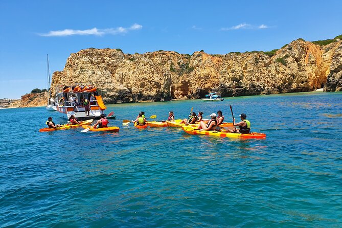 From Lagos: Kayak Tour of Ponta da Piedade Caves on Catamaran - The catamaran break, swimming, and ride back
