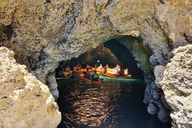 From Lagos: Kayak Tour of Ponta da Piedade Caves on Catamaran - Learning to paddle in a double kayak