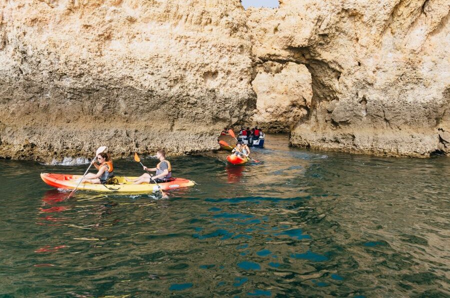 From Lagos: Kayaking and Boat Cave Explorer Tour - Leaving Lagos from the marina