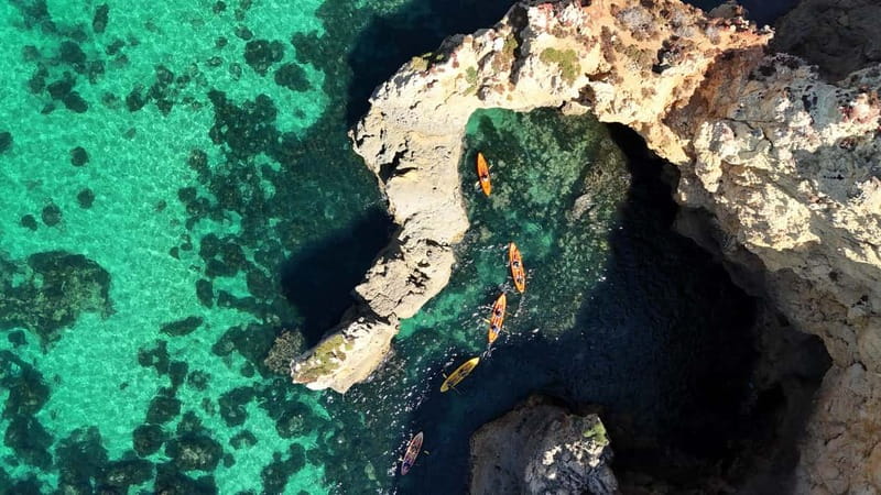 From Lagos: Ponta da Piedade Caves Kayak Tour from Catamaran - Inside the caves and arches