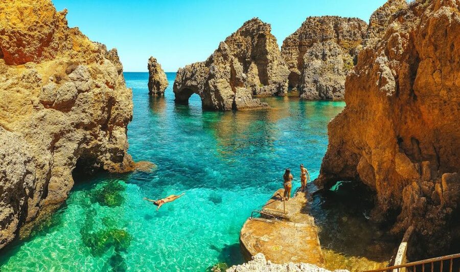 From Lisbon: Algarve, Benagil Sea Cave & Lagos Full-Day Tour - Benagil Cave from above, or by boat