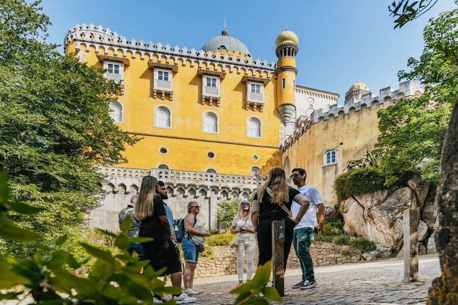 From Lisbon: Sintra & Cascais Small Group Tour with Tickets - Pena Palace and its mountain setting