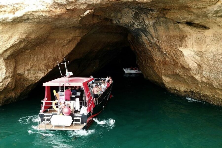 From Portimão: 2-Hour Catamaran Tour to Benagil Caves - Carvoeiro Beach and the Cliffs Near Benagil
