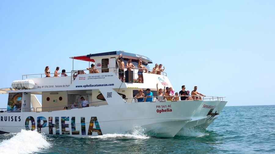 From Portimão: Catamaran Cruise to Benagil Caves with BBQ - The beach BBQ and open bar