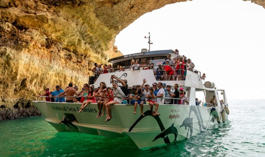 From Portimão: Catamaran Cruise to Benagil Caves with BBQ - Returning past Carvoeiro’s coves