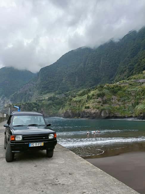 Funchal: 4WD Experience Skywalk to Seixal Porto Moniz, Fanal - Seixal brings black sand and steep coastal scenery