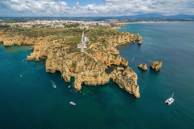 Lagos Half-Day Catamaran Cruise with Lunch - Canavial Beach and golden sand below the cliffs