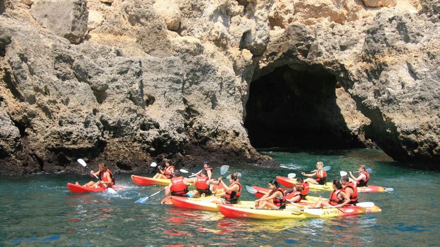 Lagos: Kayaking Tour - The catamaran ride sets up the kayak