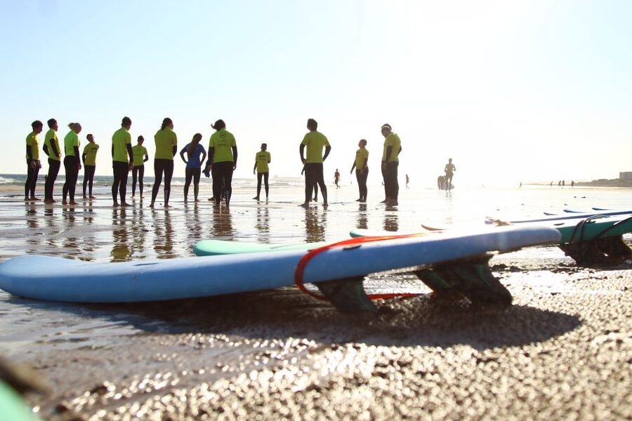 Lisbon: 1.5-Hour Surf Lesson - Getting ready on the beach