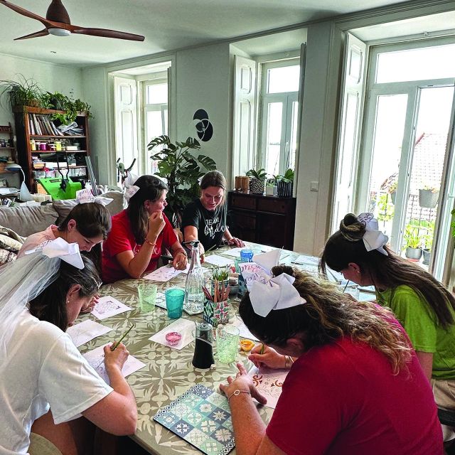 Lisbon: Azulejos' Design Create Your Own Tile Workshop - From pencil sketch to black line
