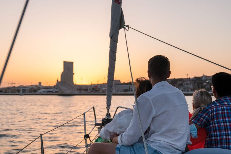 Lisbon: Daytime/Sunset/Night City Sailboat Tour with Drink - MAAT, the waterfront, and the long bridge