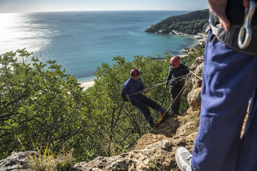 Lisbon: Setubal Arrábida Natural Park Adventure Circuit - Rappelling down the rock walls