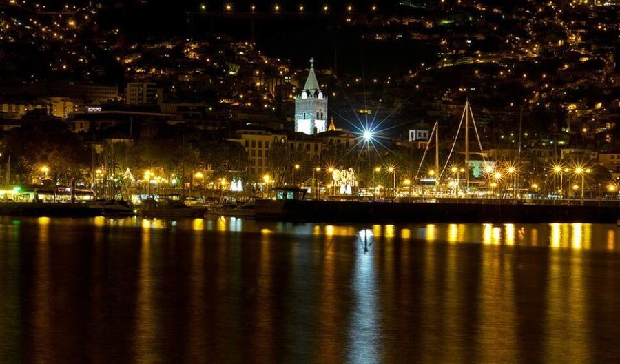 Madeira by Night with Traditional Dinner - The Funchal viewpoint at night