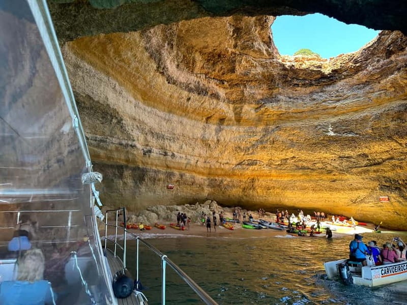 Portimão: Benagil Caves & Golden Coast Eco Catamaran Tour - The summer swim stop