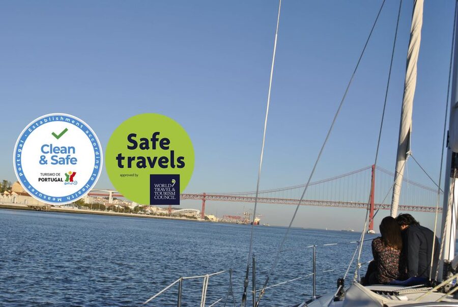 Private Romantic cruise with sparkling wine- 2-Hour- Lisbon - Lisbon’s skyline from a lower, calmer angle